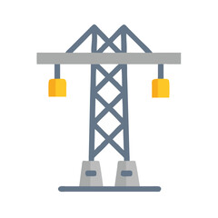 Illustration of a high voltage power transmission tower line