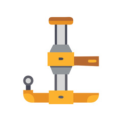 Flat design icon of a yellow and gray clamp