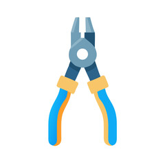 Blue handled pliers flat design on black background