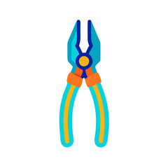 Pliers vector illustration in flat style on black background