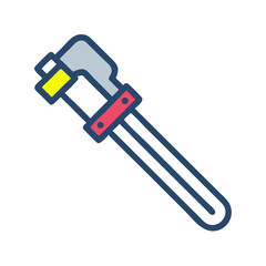Adjustable wrench tool flat icon for mechanical repair work