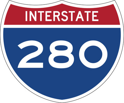Interstate I-280 Shield USA Road Sign Editable Design Vector 