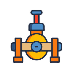 Cartoon illustration of a water valve isolated on black