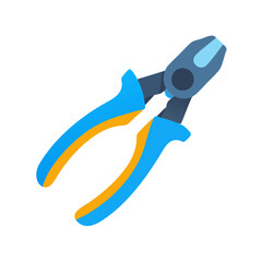 Blue handled pliers illustration on solid black background