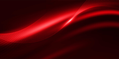 Vector abstract, red black color background, luxury wave flow line pattern, Illustration modern graphic design for invite, premium, Vip template, business banner or futuristic technology background