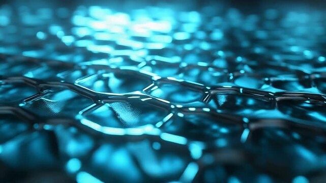 Futuristic hexagonal pattern glowing with blue light