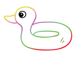Colorful Outline Rubber Duck Inflatable Float