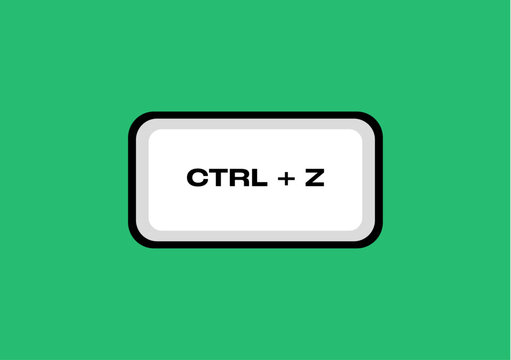 ctrl z  undo keyboard key click flat vector