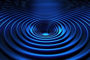 Blue concentric circles pattern with glowing effect, abstract technology background