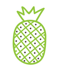 Vibrant Green Outline Pineapple Icon