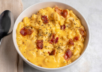 macaroni and cheese  with bacon and herbs