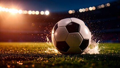 Fototapeta premium soccer ball on grass