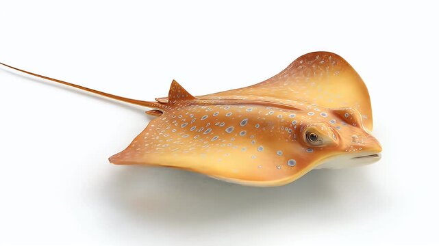 Stunning Stingray on White Background - Underwater Wildlife.