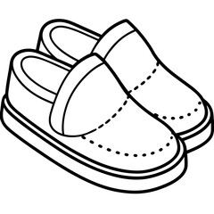 Ugg Tasman Slippers line art vector