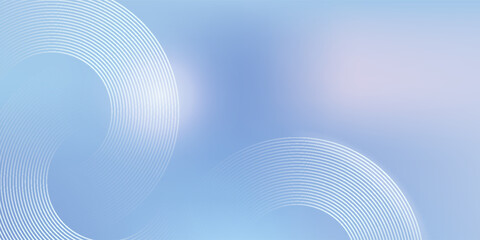 Abstract Light Blue Background with Concentric Circles and Soft Gradient. Minimalist Technology Wallpaper. Modern Trendy design in Vector Illustration