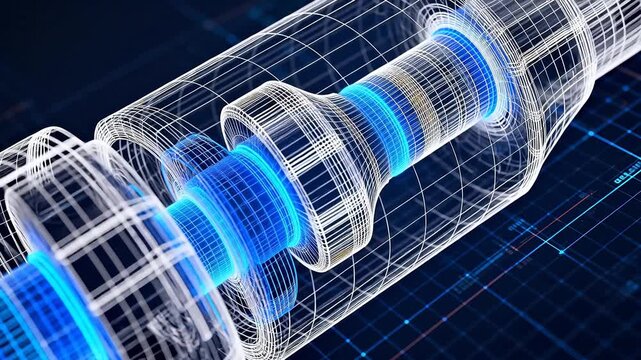 3D wireframe model of mechanical component