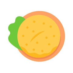 Simple Flat Design Burger Illustration on a white background