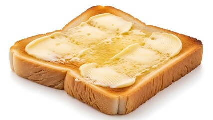 A slice of toasted bread with melted butter on top