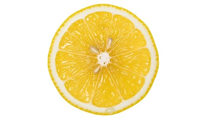 Fresh Lemon Slice Isolated on White Background