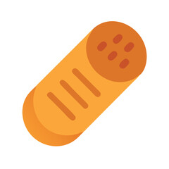 Stylized orange sausage on a white background illustration