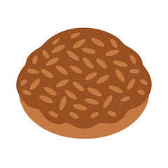 Flat style donut illustration with sprinkles on white background