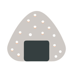 Minimalist Onigiri Illustration on white background, Flat Vector