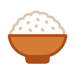 Bowl of rice illustration, simple and clean graphic style