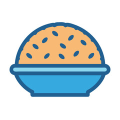 Bowl of rice with dark blue dots icon image