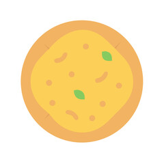 Vector flat design pizza icon on a white background