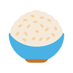 Simple flat illustration of a bowl full of rice
