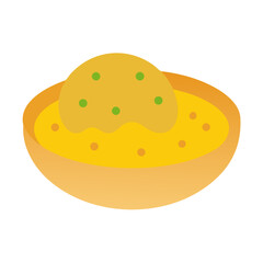 Yellow soup bowl with a dollop of toppings