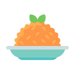 Stylized vector illustration of a rice dish with garnish
