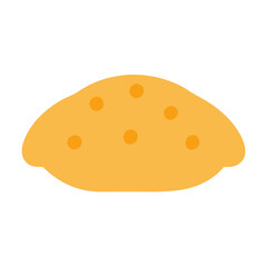 Simple flat illustration of a cookie on white background