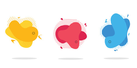 Modern abstract vector banner set. Flat geometric liquid form with various colors. Modern vector template,  Template for the design of a logo, flyer or presentation. EPS 10