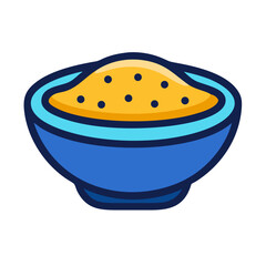 Vector image of cereal in a blue bowl