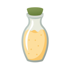 Vintage bottle with liquid against a white background art