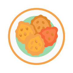 Stylized food illustration of sweet pastries on plate