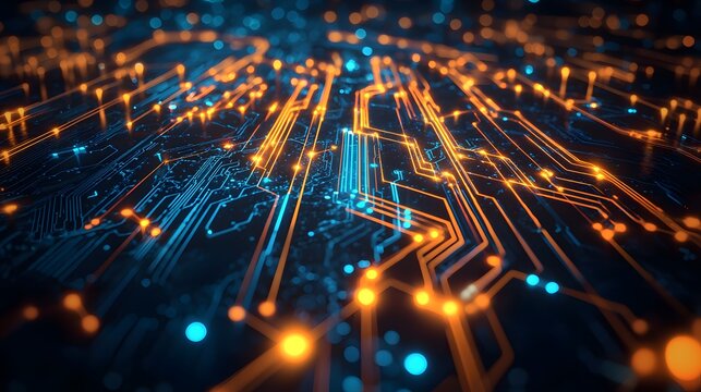 Futuristic glowing circuit board technology background high resolution picture