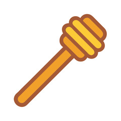 Stylized illustration of honey dipper against white background