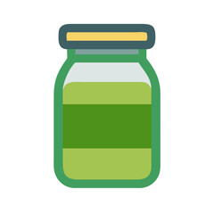 Green jar illustration icon on white background template vector