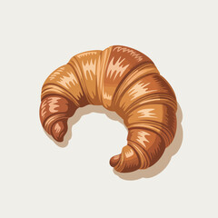 This inviting illustration captures the essence of a golden, flaky croissant, perfect for bakery themes, breakfast menus, and culinary delights that evoke warmth and comfort.