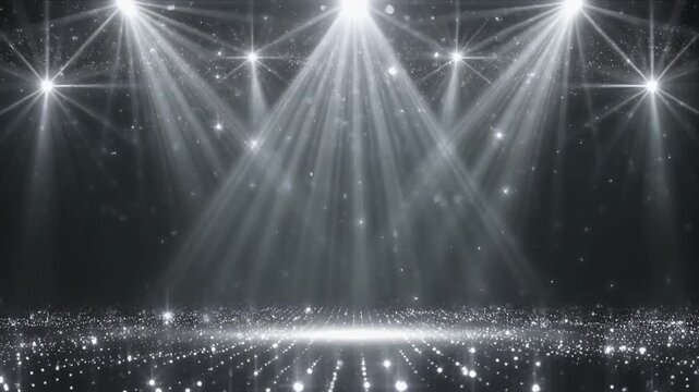 シルバーグレーステージが映える洗練輝き背景