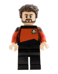 Obraz premium Dortmund - Deutschland 13. Dezember 2025 - Lego Figur William Riker der Enterprise
