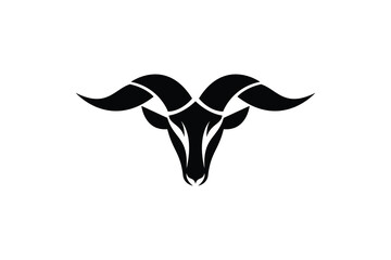 sheep head ram logo icon vector illustration	