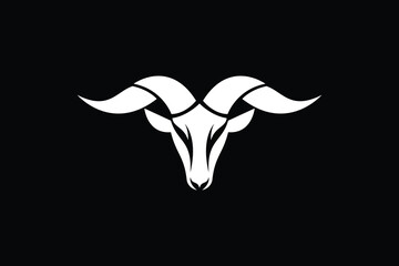 sheep head ram logo icon vector illustration	