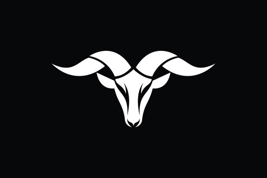 sheep head ram logo icon vector illustration	
