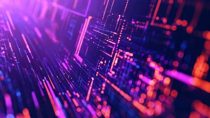 Digital information stream flowing through abstract data network - Powered by Adobe