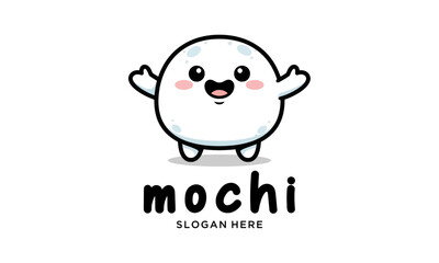 Cute Kawaii Mochi Character with Happy Expression.