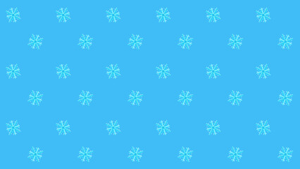 ドット絵の雪の結晶の水色パターン背景
