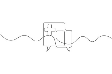 Medical heart pulse continuous line drawing clean outline vector
